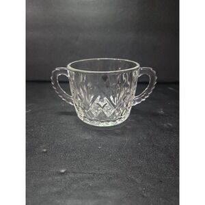 Vintage Anchor Hocking Sugar Bowl No Lid Clear Pressed Glass Pineapple design